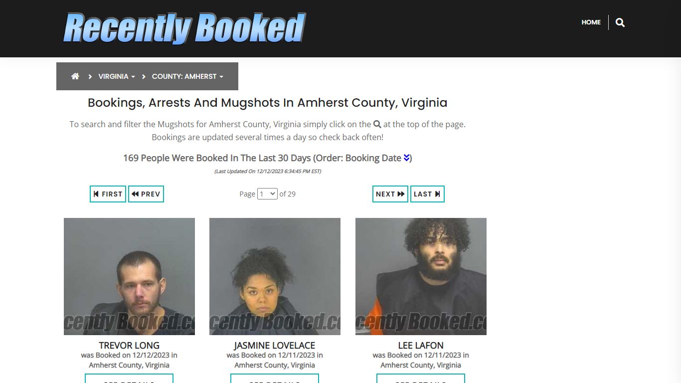 Recent bookings, Arrests, Mugshots in Amherst County, Virginia